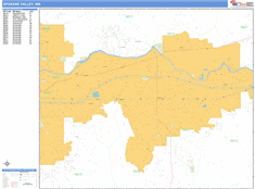 Spokane Valley Wall Map Basic Style 2024